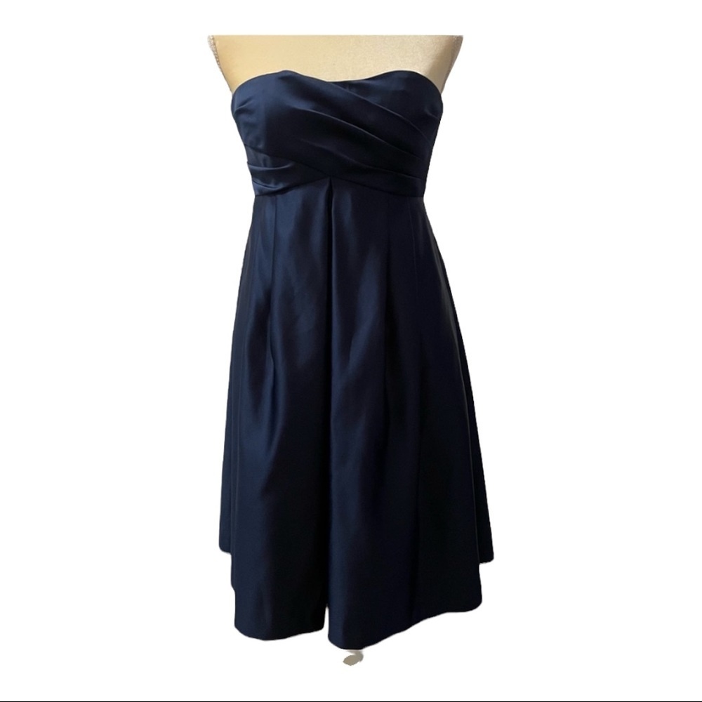 Melissa Sweet Navy Blue Strapless Cocktail Dress Size 2